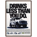 Land Rover Defender Drinks Less Than You Do Vintage Poster Ad
