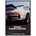 Porsche - Exclusive, Explosive, Expensive Vintage Poster
