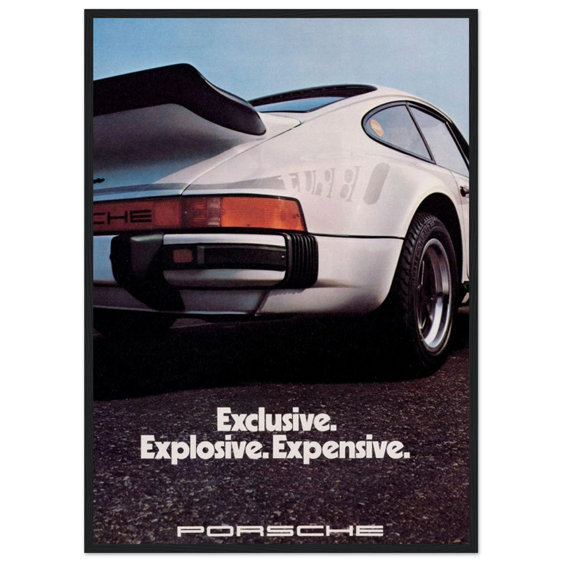 Porsche - Exclusive, Explosive, Expensive Vintage Poster