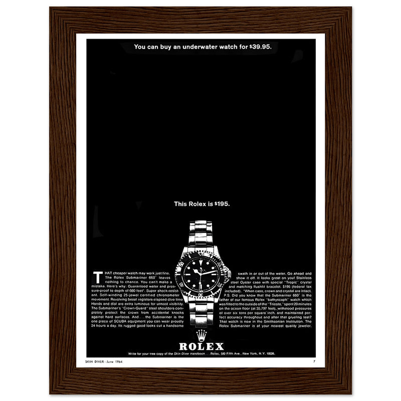 Rolex Submariner Vintage Poster Ad