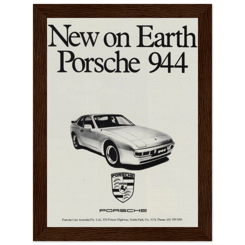 Porsche 944 New on Earth Vintage Poster Ad