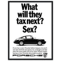 Porsche Tax Vintage Poster Ad