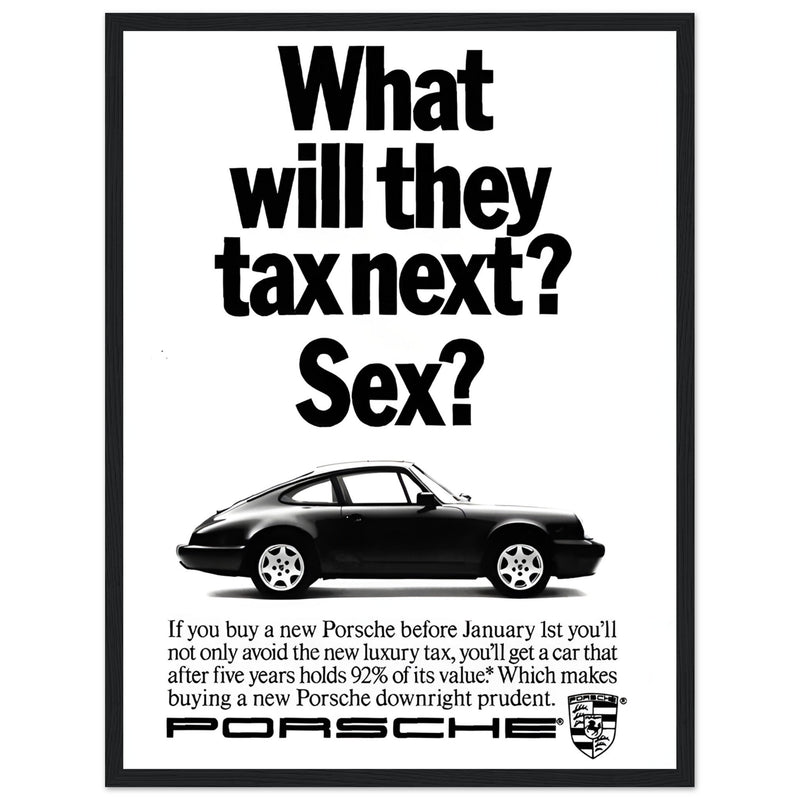 Porsche Tax Vintage Poster Ad