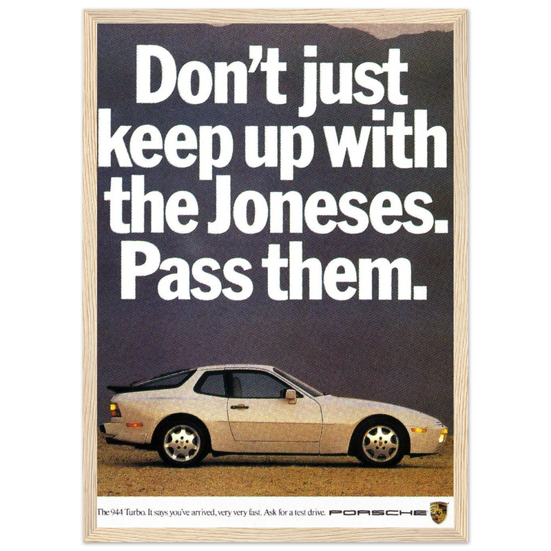Porsche Turbo 944 Vintage Ad Poster
