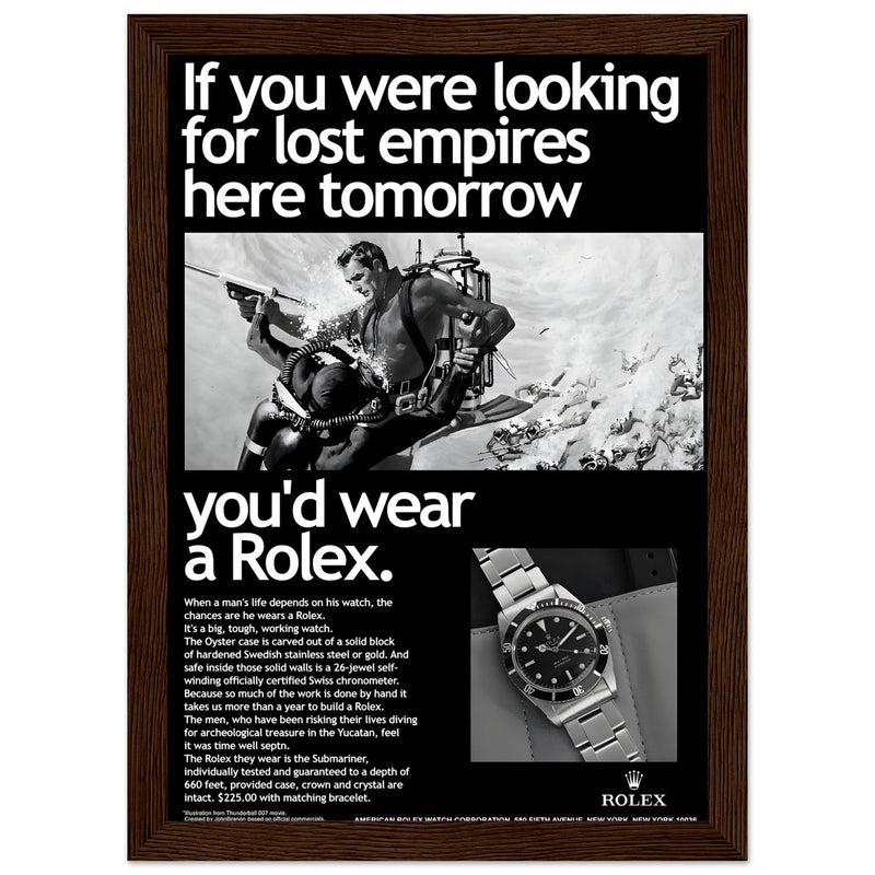 Rolex Submariner Vintage Poster Ad