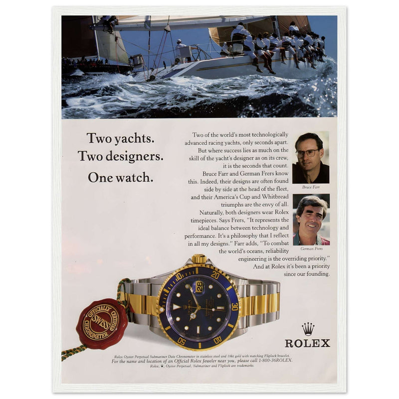 Rolex Yacht Submariner Vintage Poster Ad