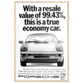 Porsche 99% Resale Price - Vintage Ad Poster