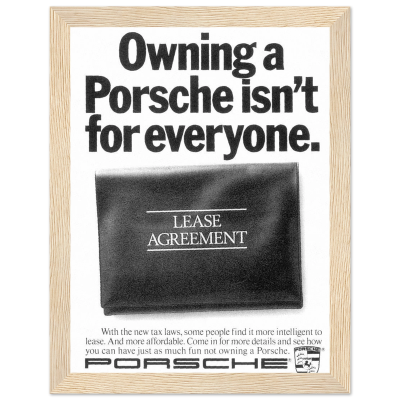 Porsche - It's not for everyone Vintage Poster Ad