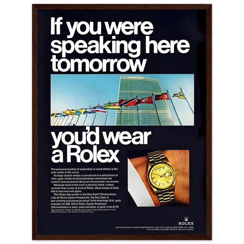 Rolex Day-Date UN Vintage Poster Ad