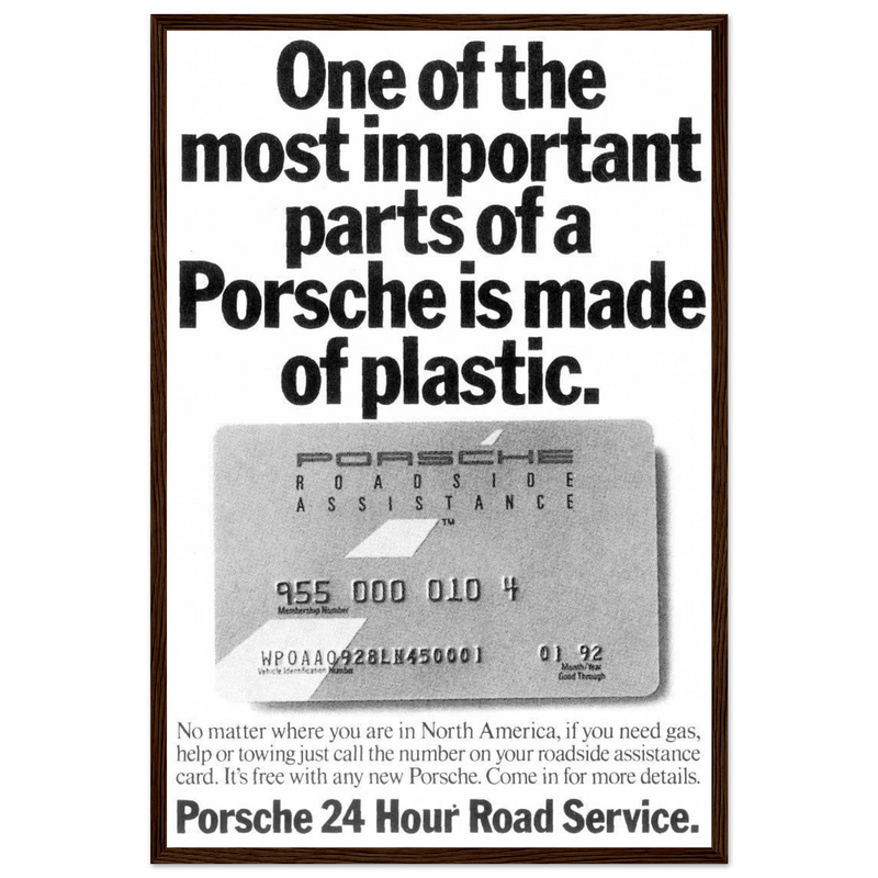 Porsche - 24 Hour Road Service Vintage Poster Ad