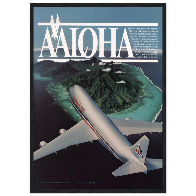 American Airlines AALOHA 1981 Vintage Poster Ad