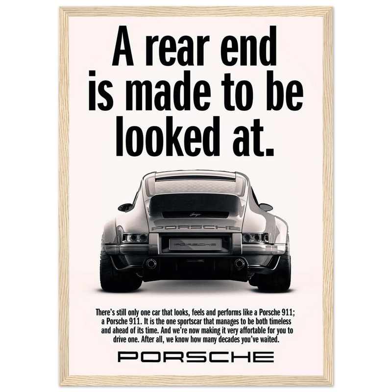 Porsche 911 Vintage Poster - Rear End