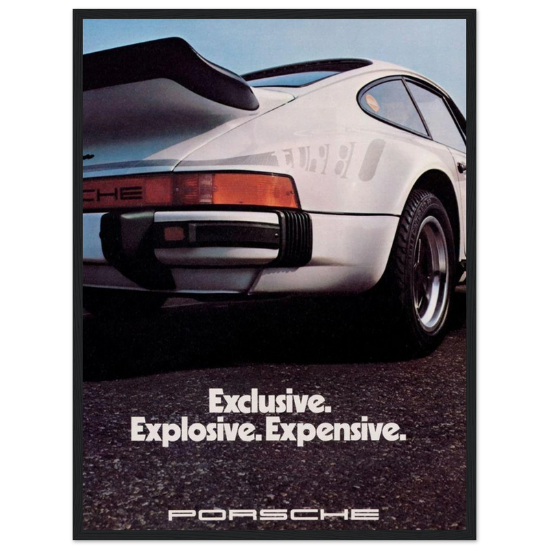 Porsche - Exclusive, Explosive, Expensive Vintage Poster