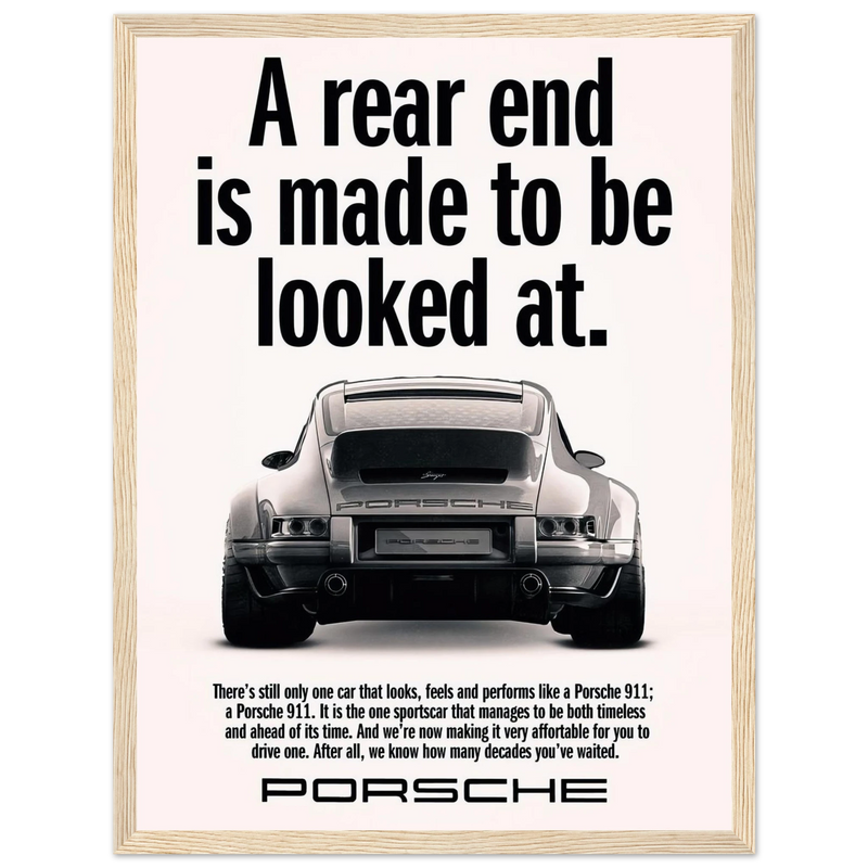Porsche 911 Vintage Poster - Rear End