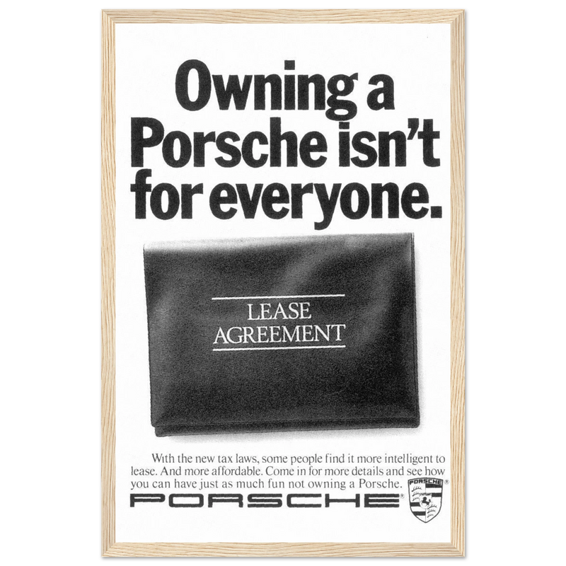 Porsche - It's not for everyone Vintage Poster Ad