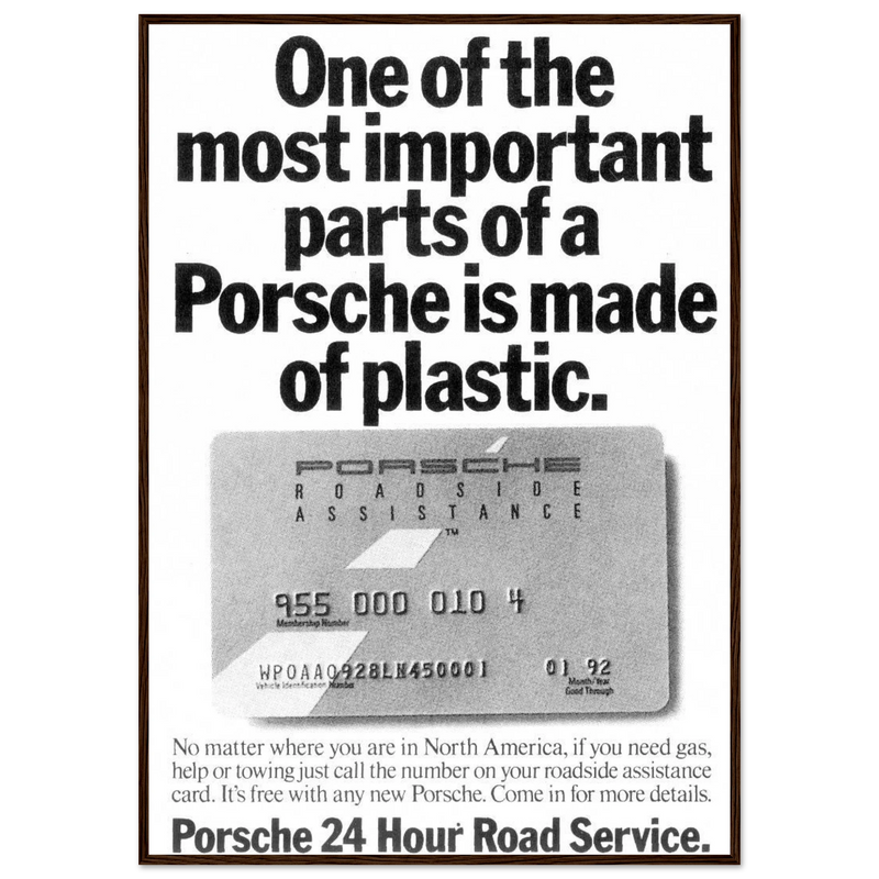 Porsche - 24 Hour Road Service Vintage Poster Ad