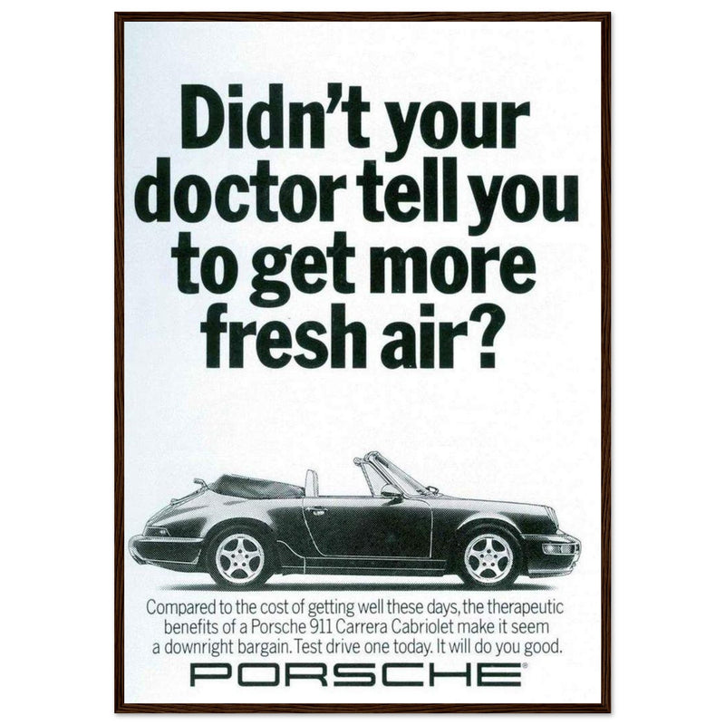Porsche 911 Fresh Air Vintage Poster Ad