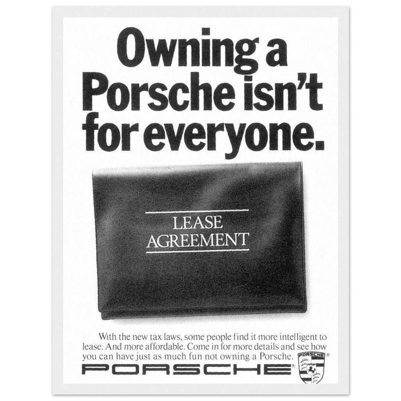 Porsche - It's not for everyone Vintage Poster Ad