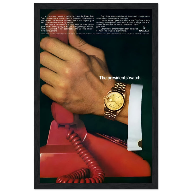 Rolex Day-Date The President's Watch Vintage Poster Ad