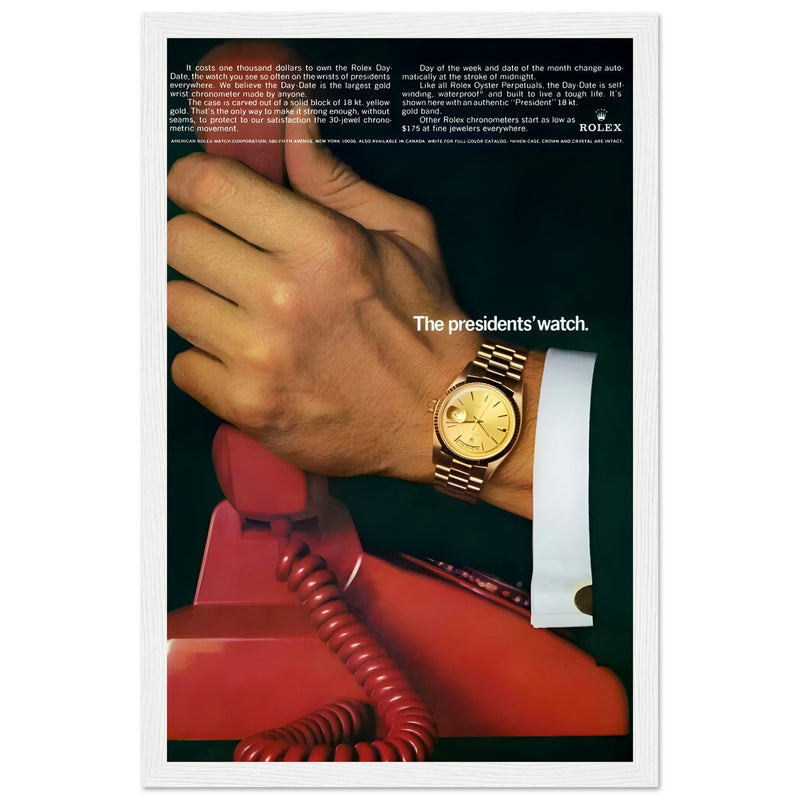 Rolex Day-Date The President's Watch Vintage Poster Ad
