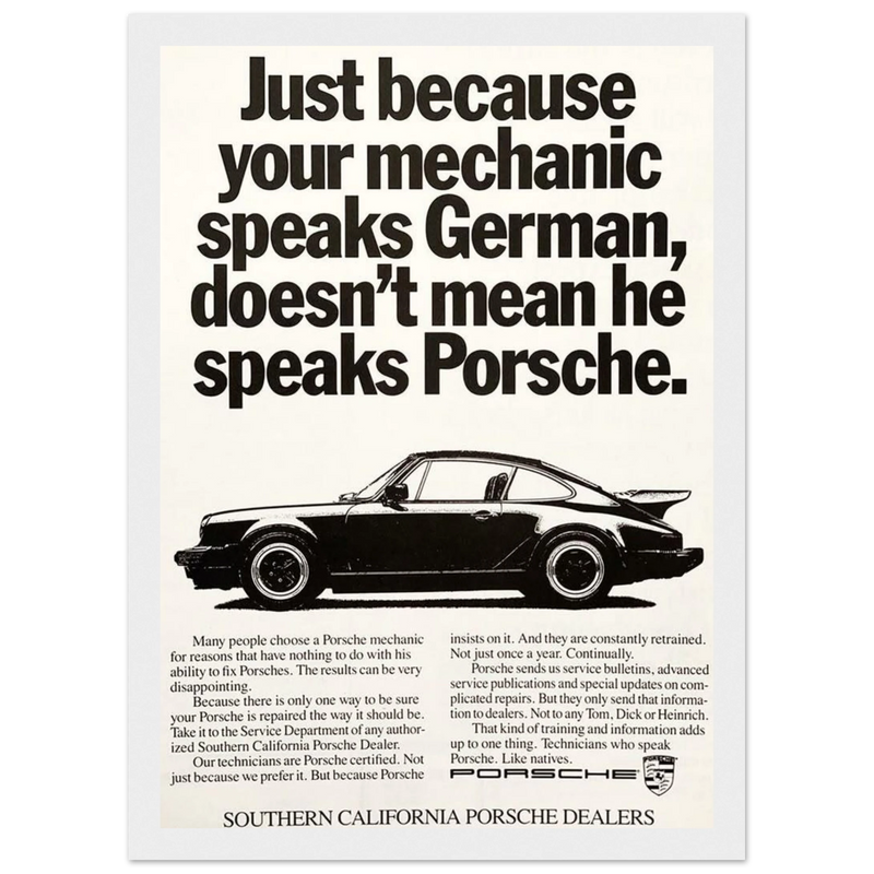Porsche - German Speaking Vintage Poster