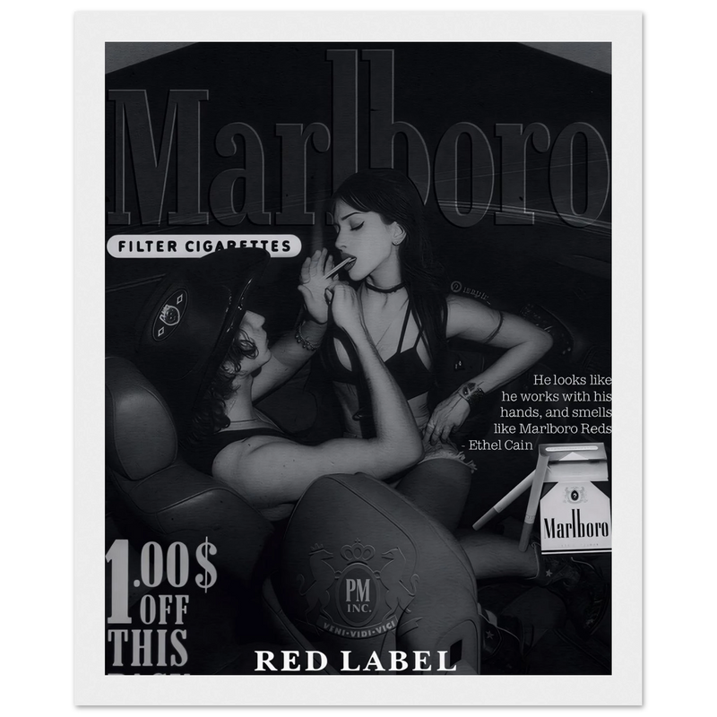 Marlboro Red Label Vintage Ad Poster