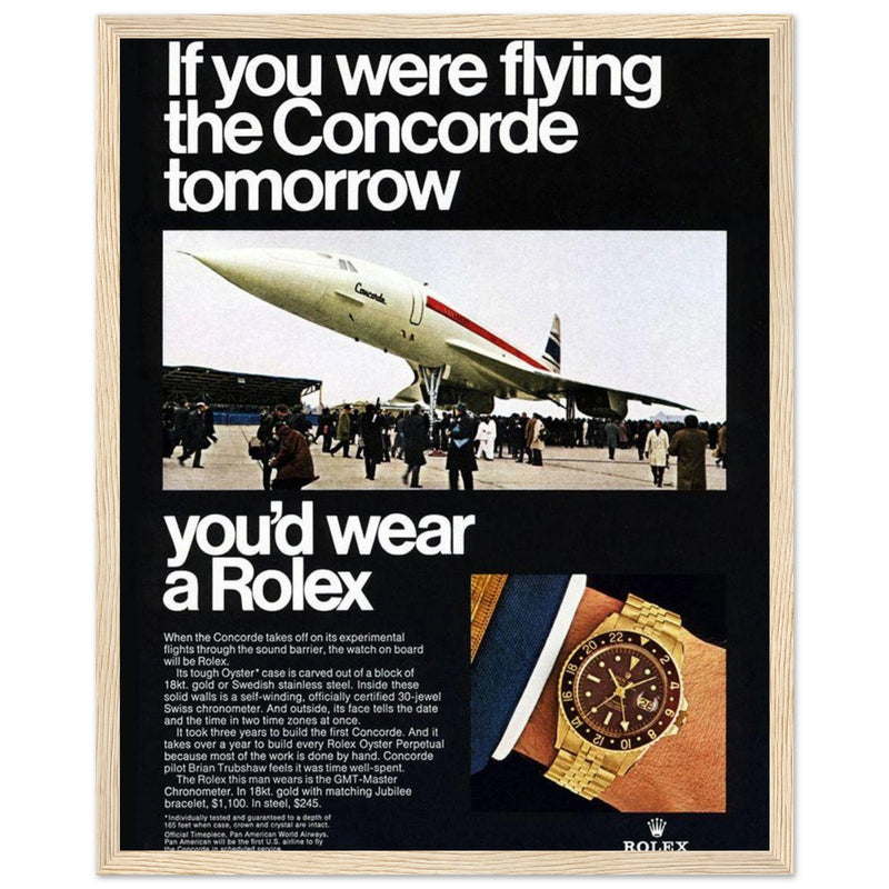 Rolex Oyster Perpetual Concorde Vintage Poster Ad