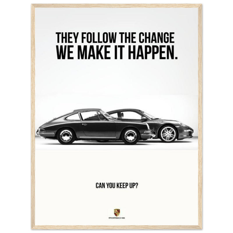 Porsche Can You Keep Up Vintage Poster Ad