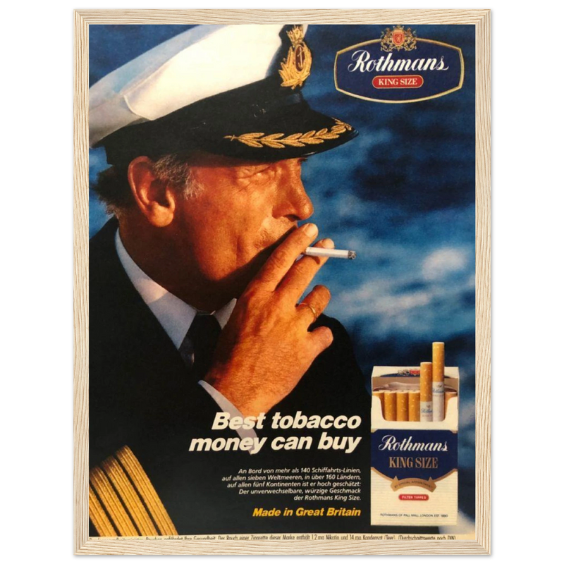 Rothmans King Size Best Tobacco Money Can Buy Vintage Poster Ad