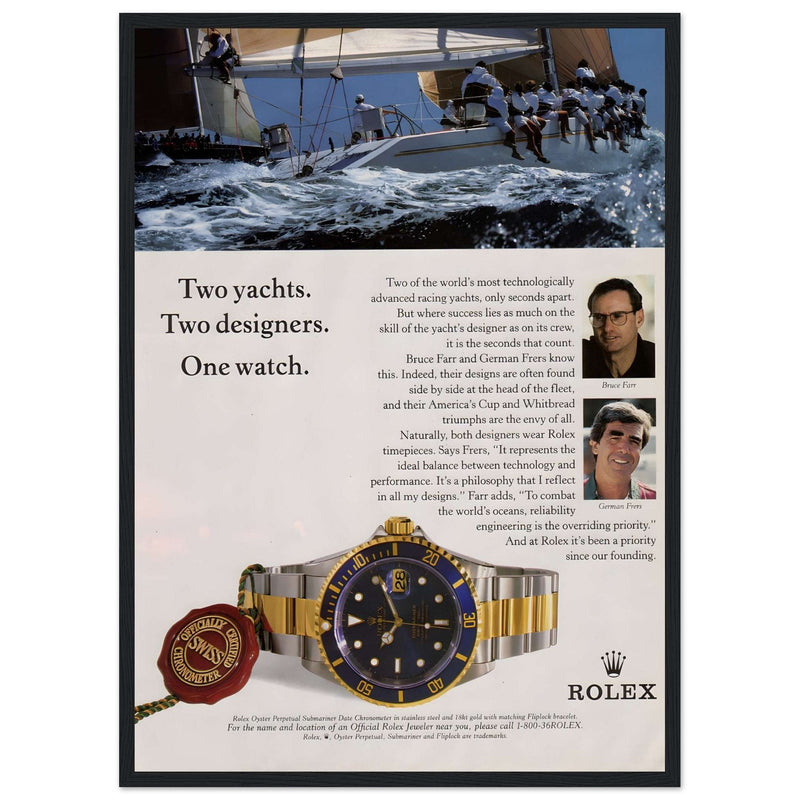 Rolex Yacht Submariner Vintage Poster Ad