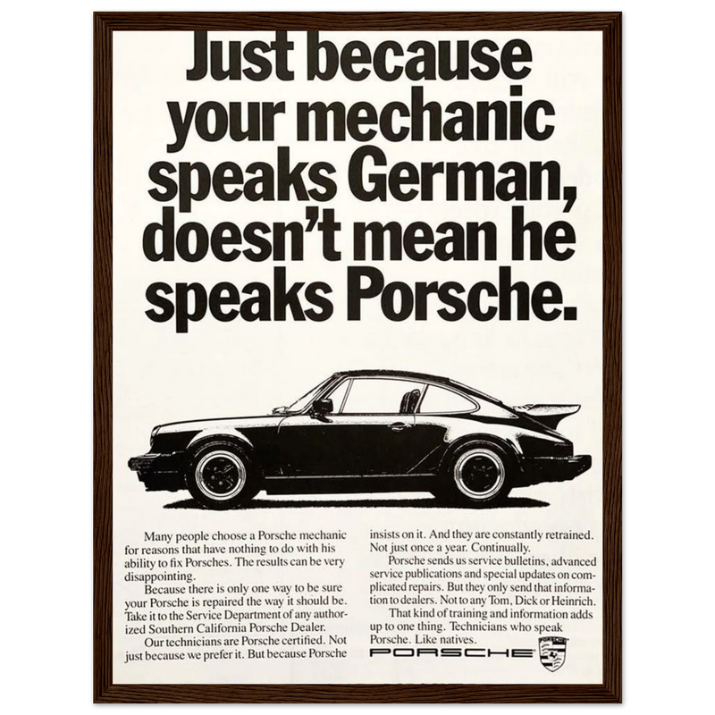Porsche - German Speaking Vintage Poster