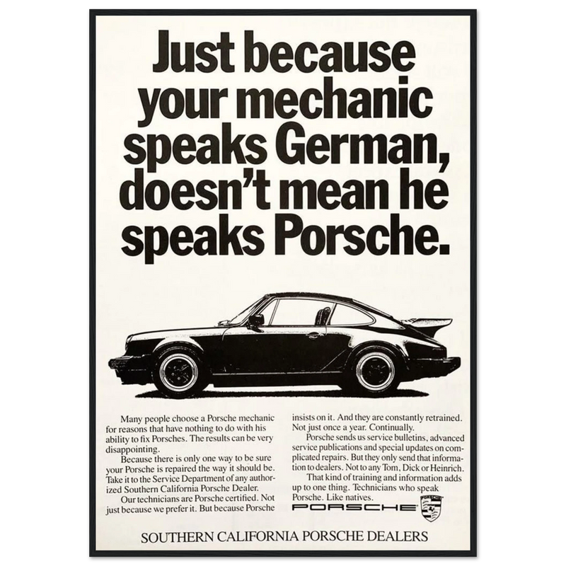 Porsche - German Speaking Vintage Poster