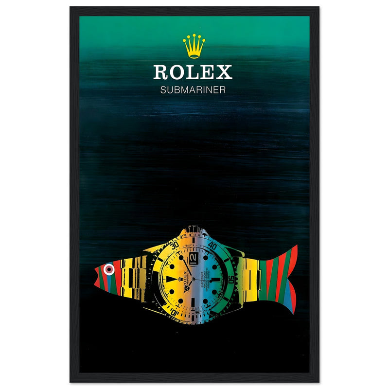 Rolex Submariner Fish Vintage Poster Ad - Premium Matte Paper