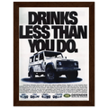 Land Rover Defender Drinks Less Than You Do Vintage Poster Ad