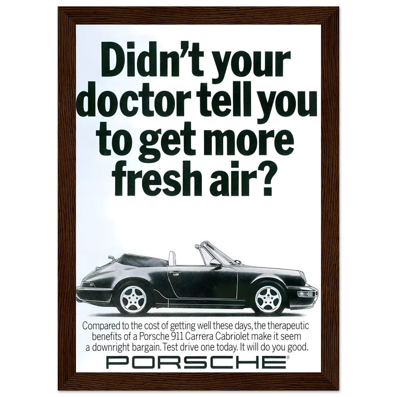 Porsche 911 Fresh Air Vintage Poster Ad