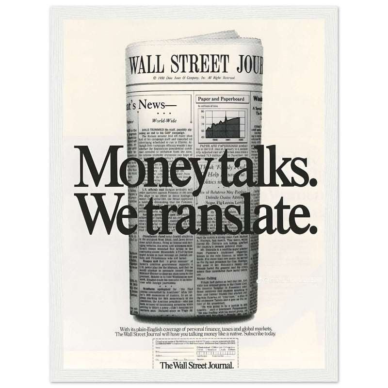 Wall Street Journal 1988 Vintage Poster Ad
