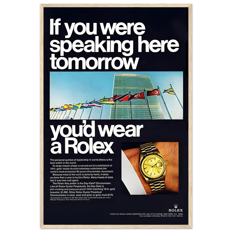Rolex Day-Date UN Vintage Poster Ad