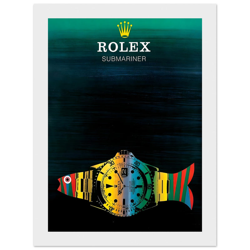 Rolex Submariner Fish Vintage Poster Ad - Premium Matte Paper