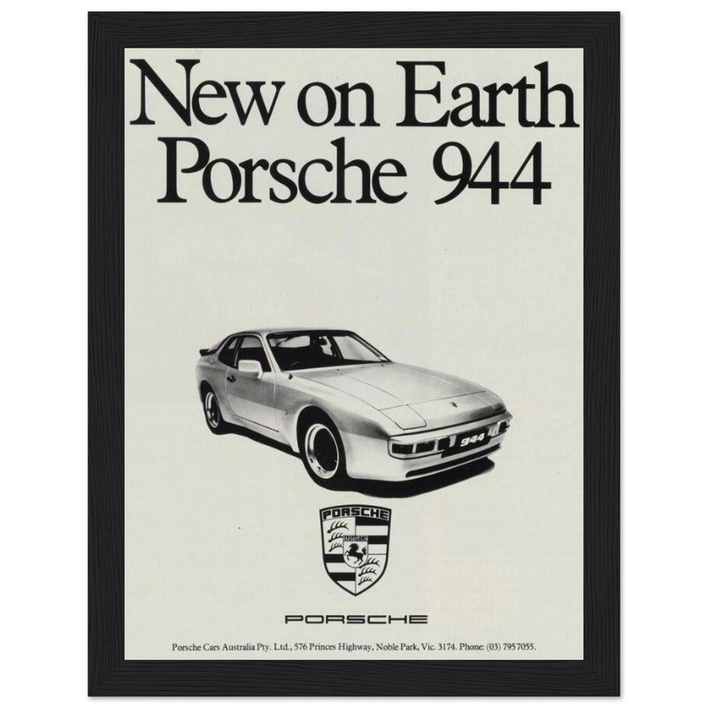 Porsche 944 New on Earth Vintage Poster Ad