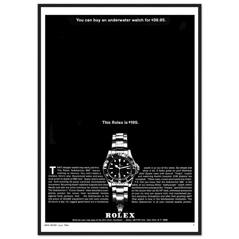 Rolex Submariner Vintage Poster Ad