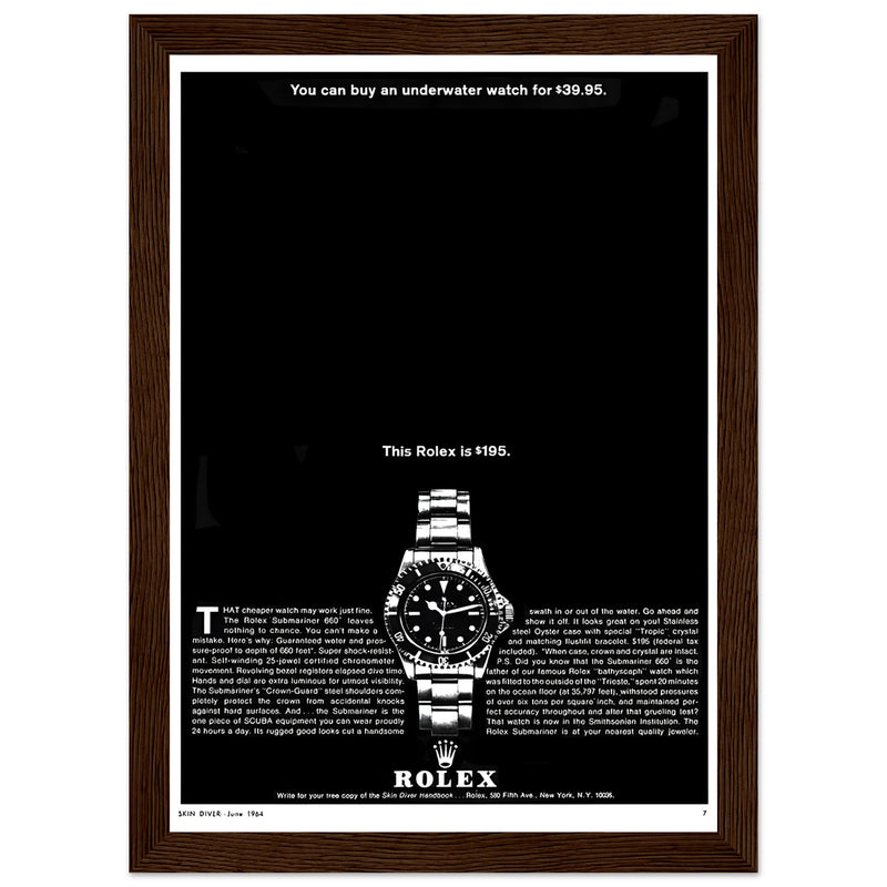 Rolex Submariner Vintage Poster Ad