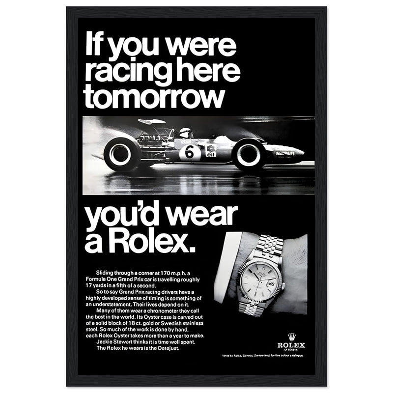 Rolex Racing Vintage Poster Ad