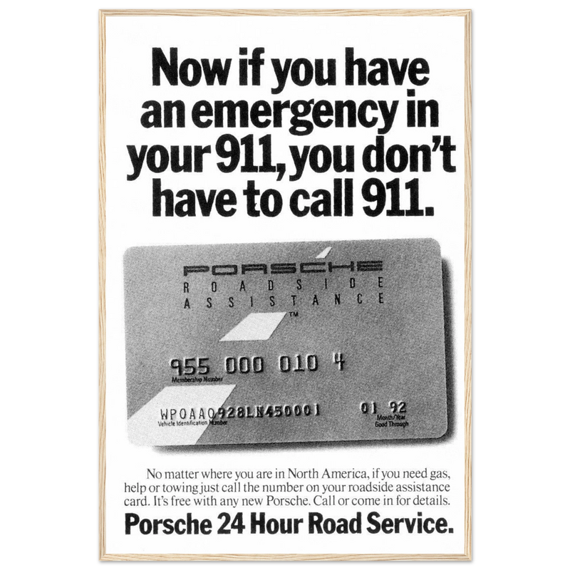 Porche 24 Road Assistance Vintage Poster Ad