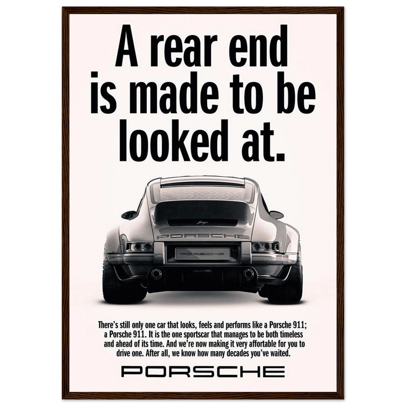 Porsche 911 Vintage Poster - Rear End