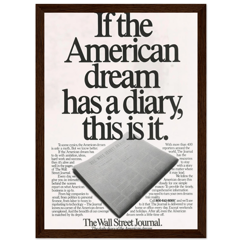 Wall Street Journal Vintage Poster Ad - American Dream Diary