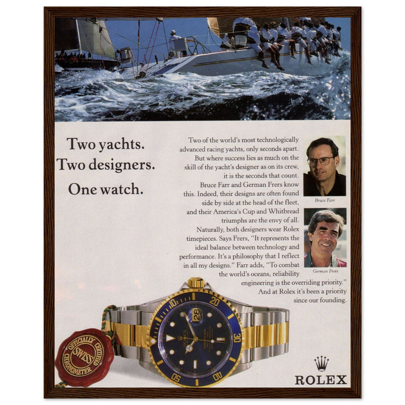 Rolex Yacht Submariner Vintage Poster Ad
