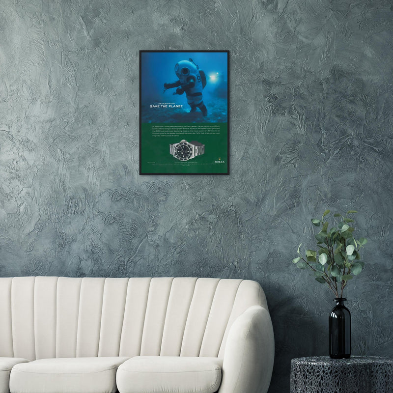Rolex Sea-Dweller Save The Planet Vintage Poster Ad