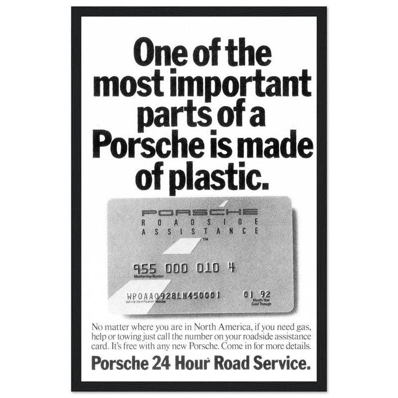 Porsche - 24 Hour Road Service Vintage Poster Ad