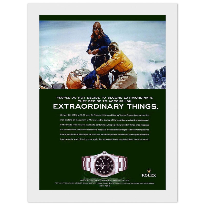 Rolex Oyster Perpetual Explorer Vintage Poster Ad