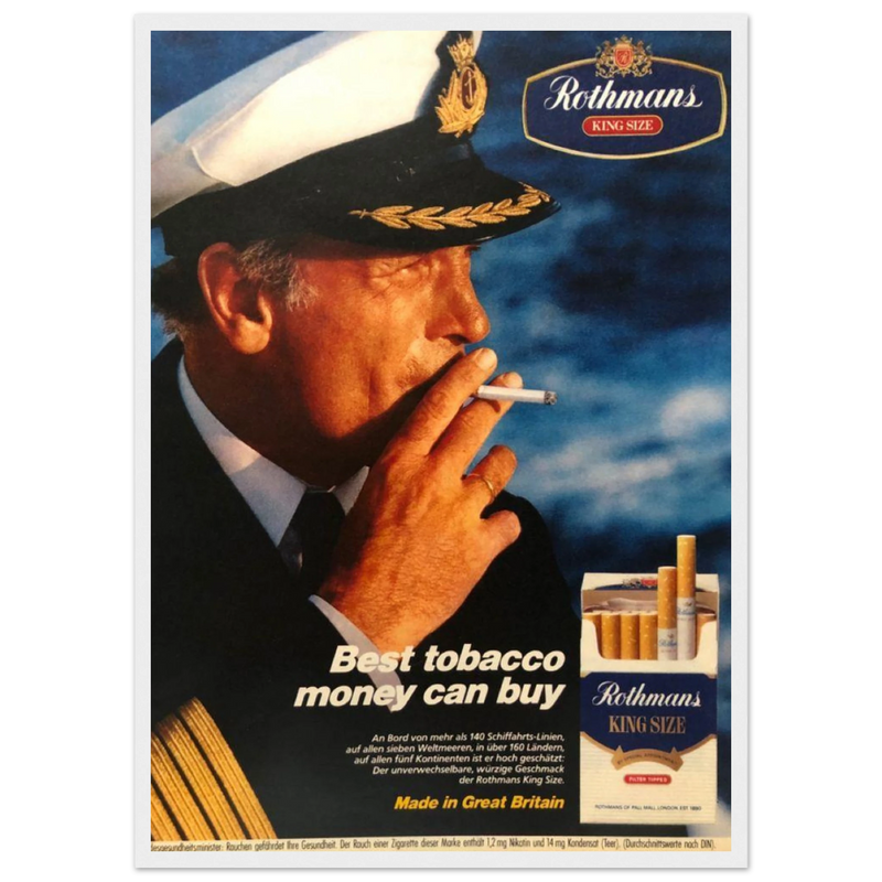Rothmans King Size Best Tobacco Money Can Buy Vintage Poster Ad